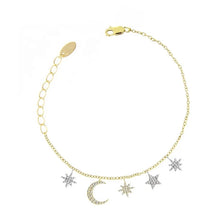 Cargar imagen en el visor de la galería, PULSERA LUNA Y ESTRELLAS
